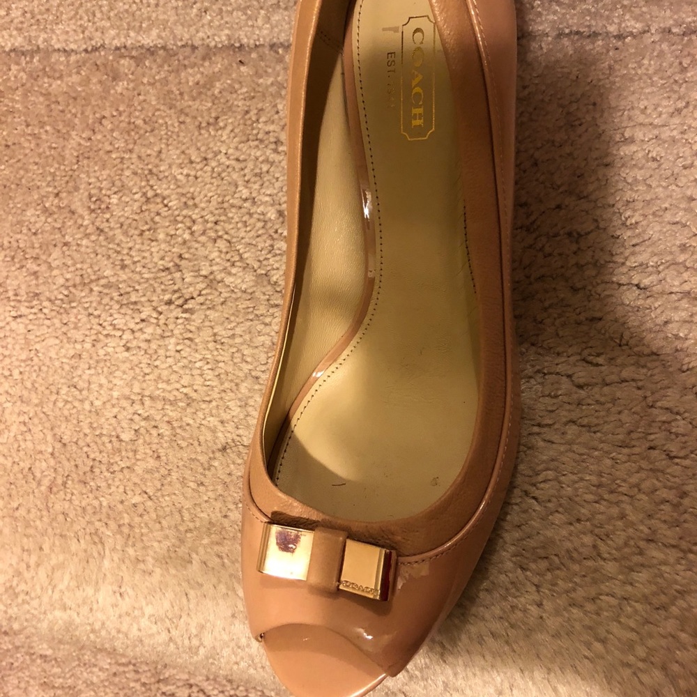 Peep toe wedge heel Coach shoe